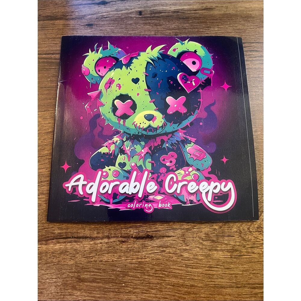 Adorable Creepy Coloring Book - Neon Teddy Cover